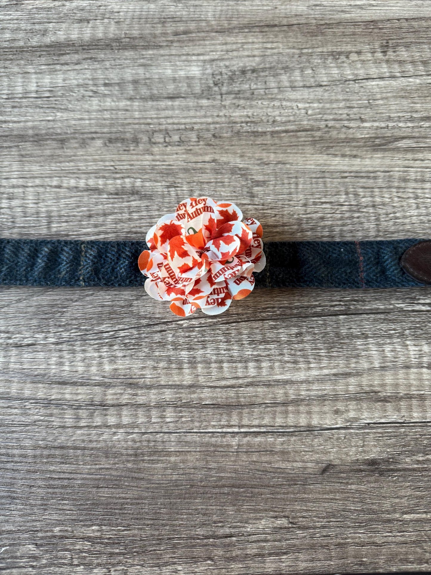Autumn Dog Collar Flower | Limited Edition Pet Accessory | Autumnal Fabric Flower for Dog Collars | Handmade Seasonal Pet Decoration UK