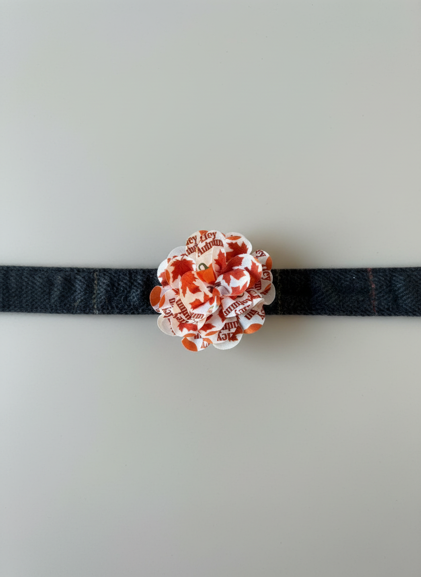Autumn Dog Collar Flower | Limited Edition Pet Accessory | Autumnal Fabric Flower for Dog Collars | Handmade Seasonal Pet Decoration UK