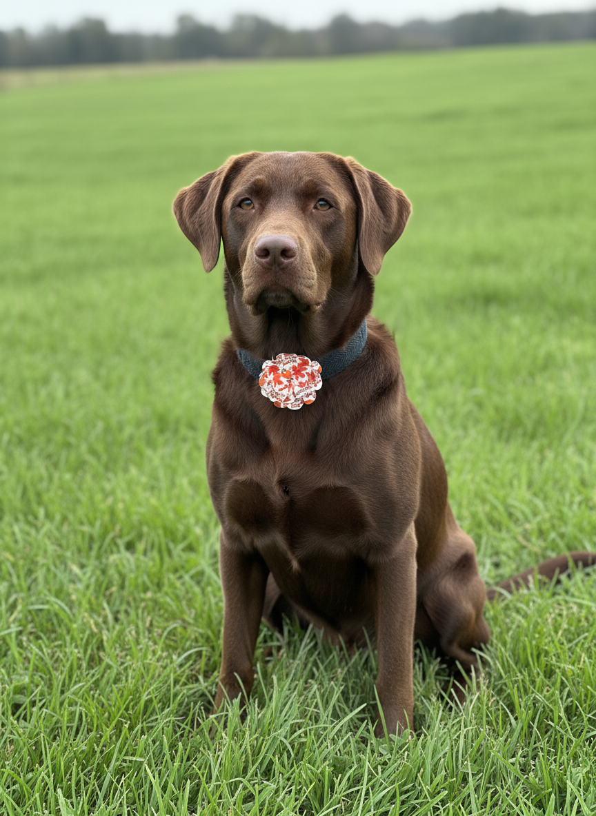 Autumn Dog Collar Flower | Limited Edition Pet Accessory | Autumnal Fabric Flower for Dog Collars | Handmade Seasonal Pet Decoration UK