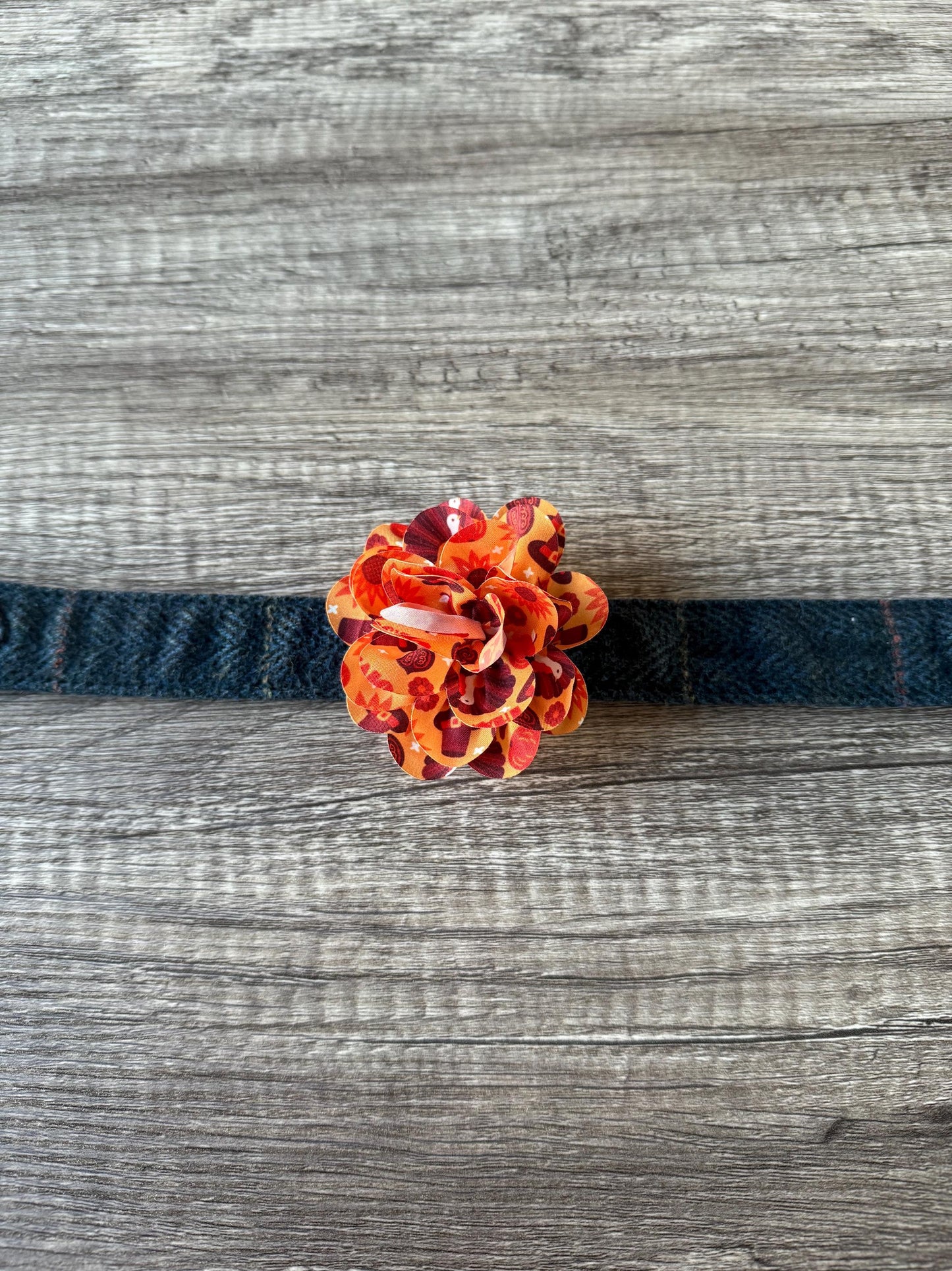 Autumn Dog Collar Flower | Limited Edition Pet Accessory | Autumnal Fabric Flower for Dog Collars | Handmade Seasonal Pet Decoration UK
