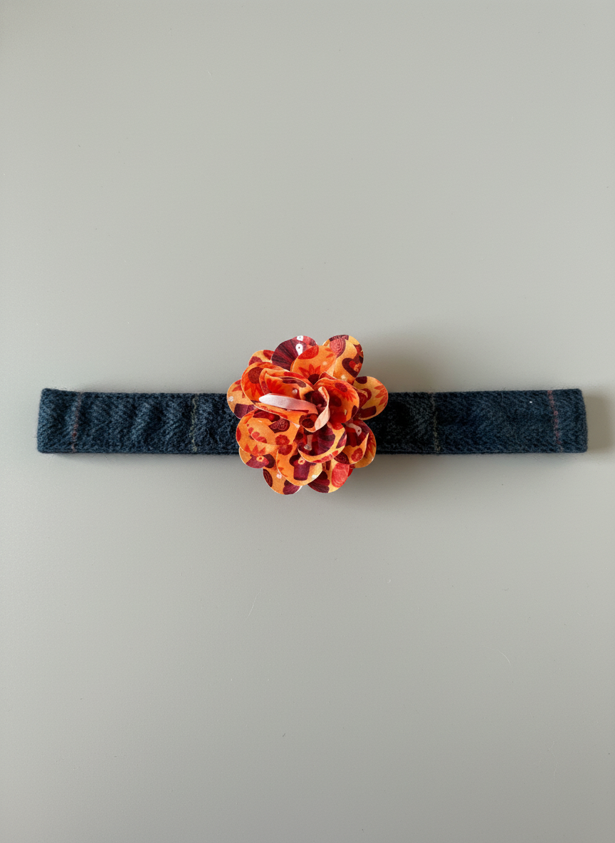 Autumn Dog Collar Flower | Limited Edition Pet Accessory | Autumnal Fabric Flower for Dog Collars | Handmade Seasonal Pet Decoration UK