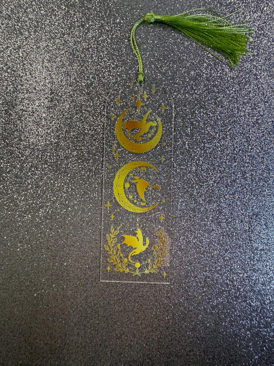 Fourth Wing inspired Bookmark - golden dragons