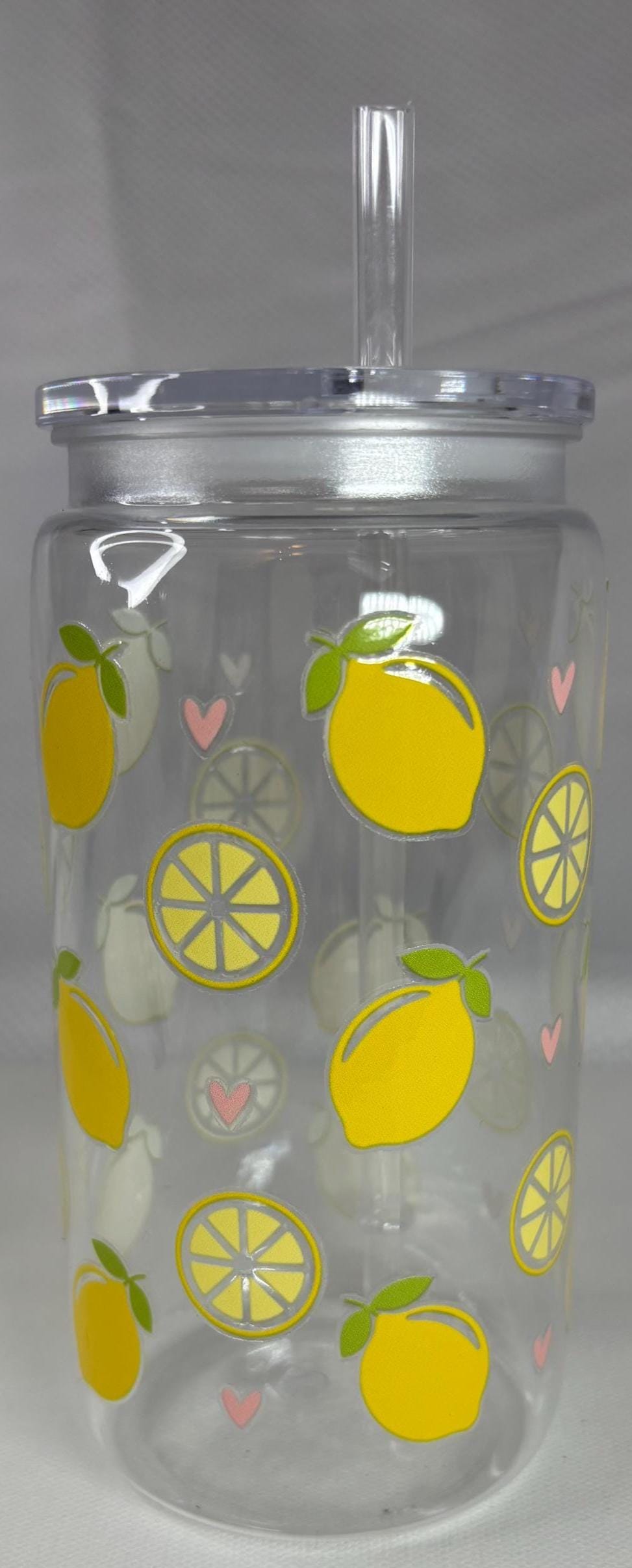 Lemon Glass Iced Coffee Cup: 16oz Tumbler with Bamboo Lid & Straw