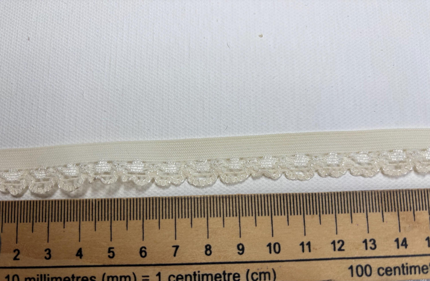Vintage Ivory Floral Stretch Lace Trim: Sewing & Craft Embellishment