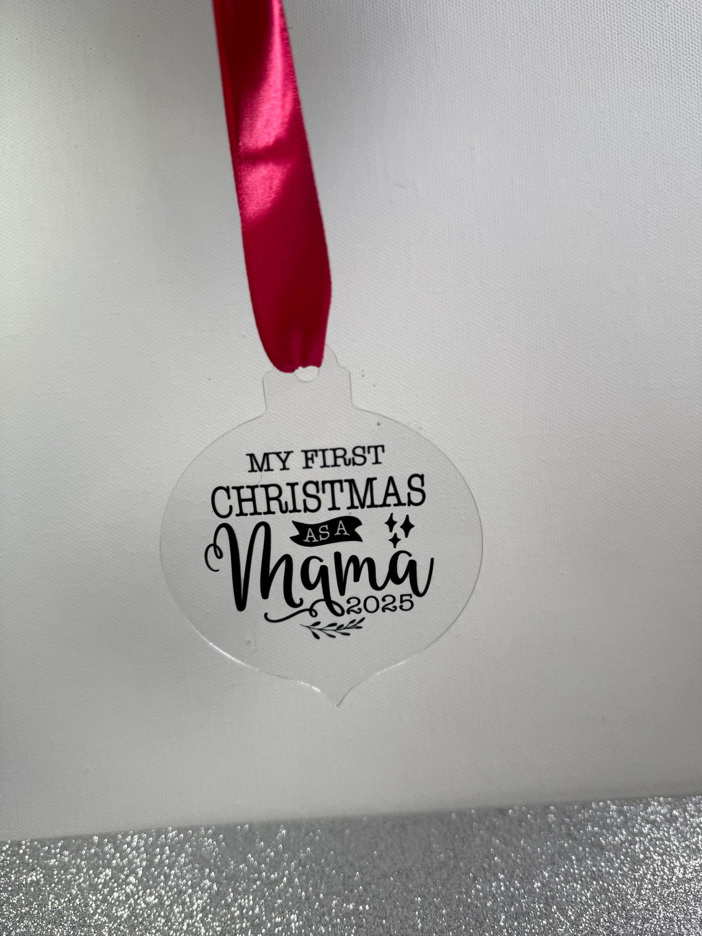 First Christmas as a Mama Tree Decoration – First Christmas Mum – Parent Gift – Personalised 2025 Keepsake