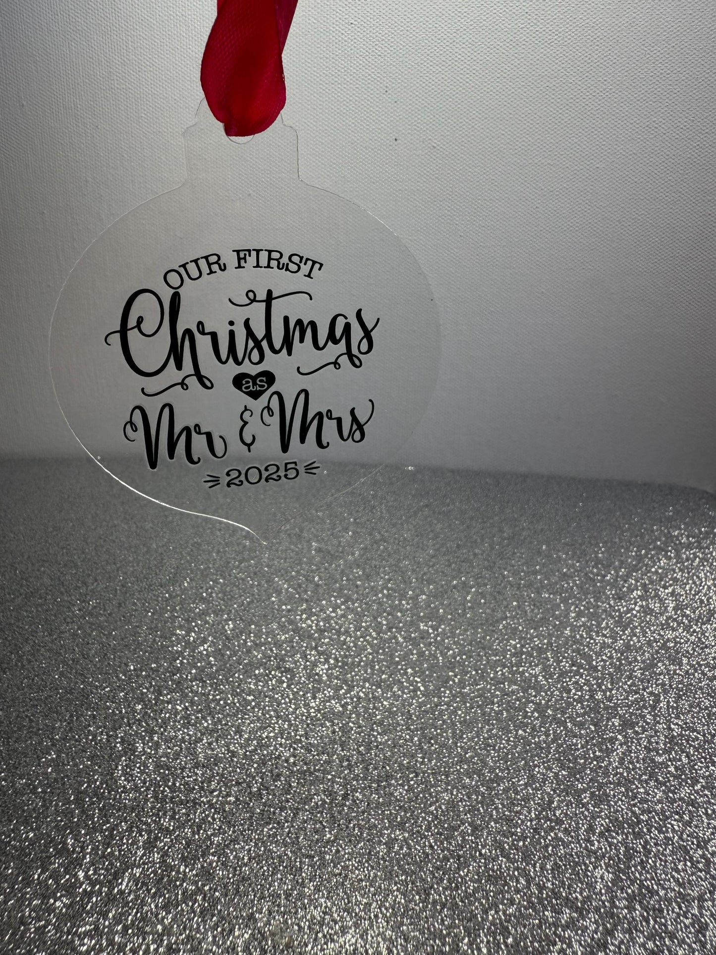 First Christmas as Mr and Mrs Tree Decoration – First Christmas Ornament – wedding Gift – Personalised Ornament – 2025 Keepsake