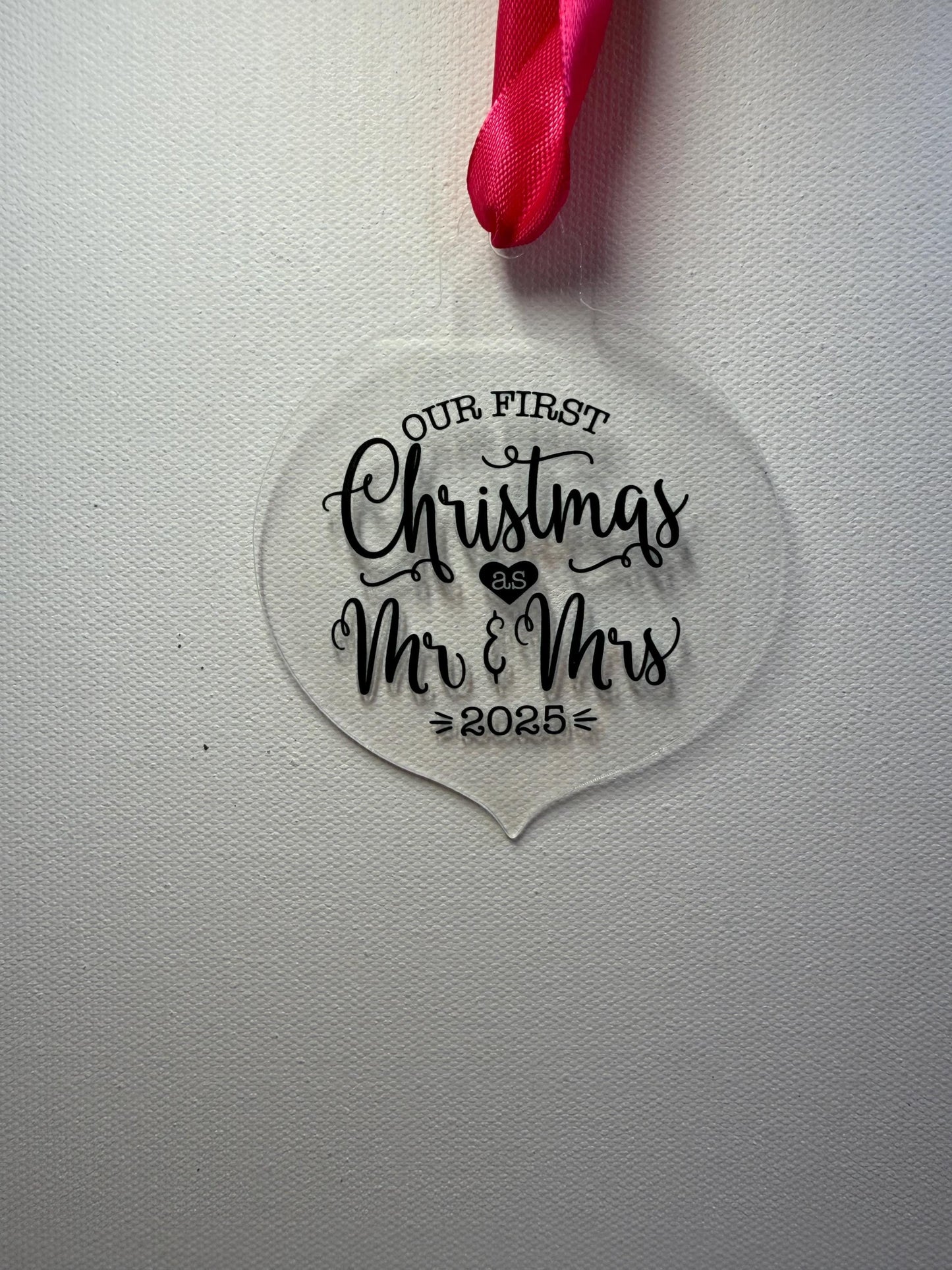 First Christmas as Mr and Mrs Tree Decoration – First Christmas Ornament – wedding Gift – Personalised Ornament – 2025 Keepsake