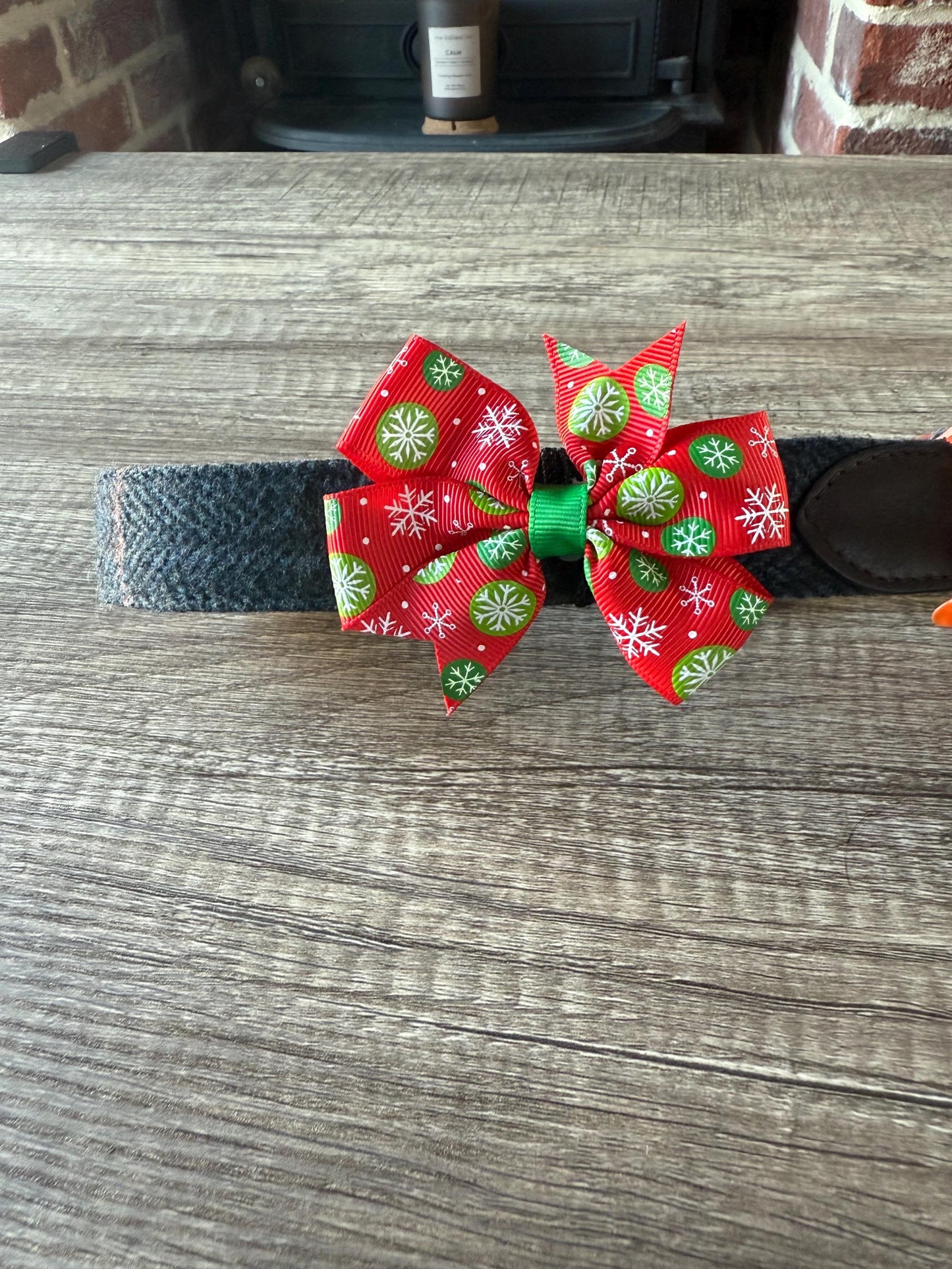 Christmas Dog Collar Bow | Limited Edition Pet Accessory | Ribbon Bow  | Festive Dog Collar Add-On |  Pet Costume