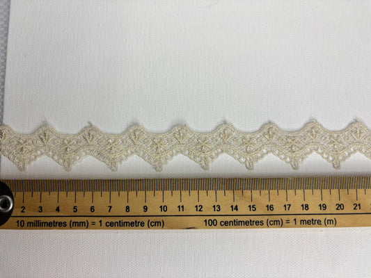 Vintage Champagne lace trim Perfect for Sewing, Embellishments, Crafting and Home Decor – Large Floral Design