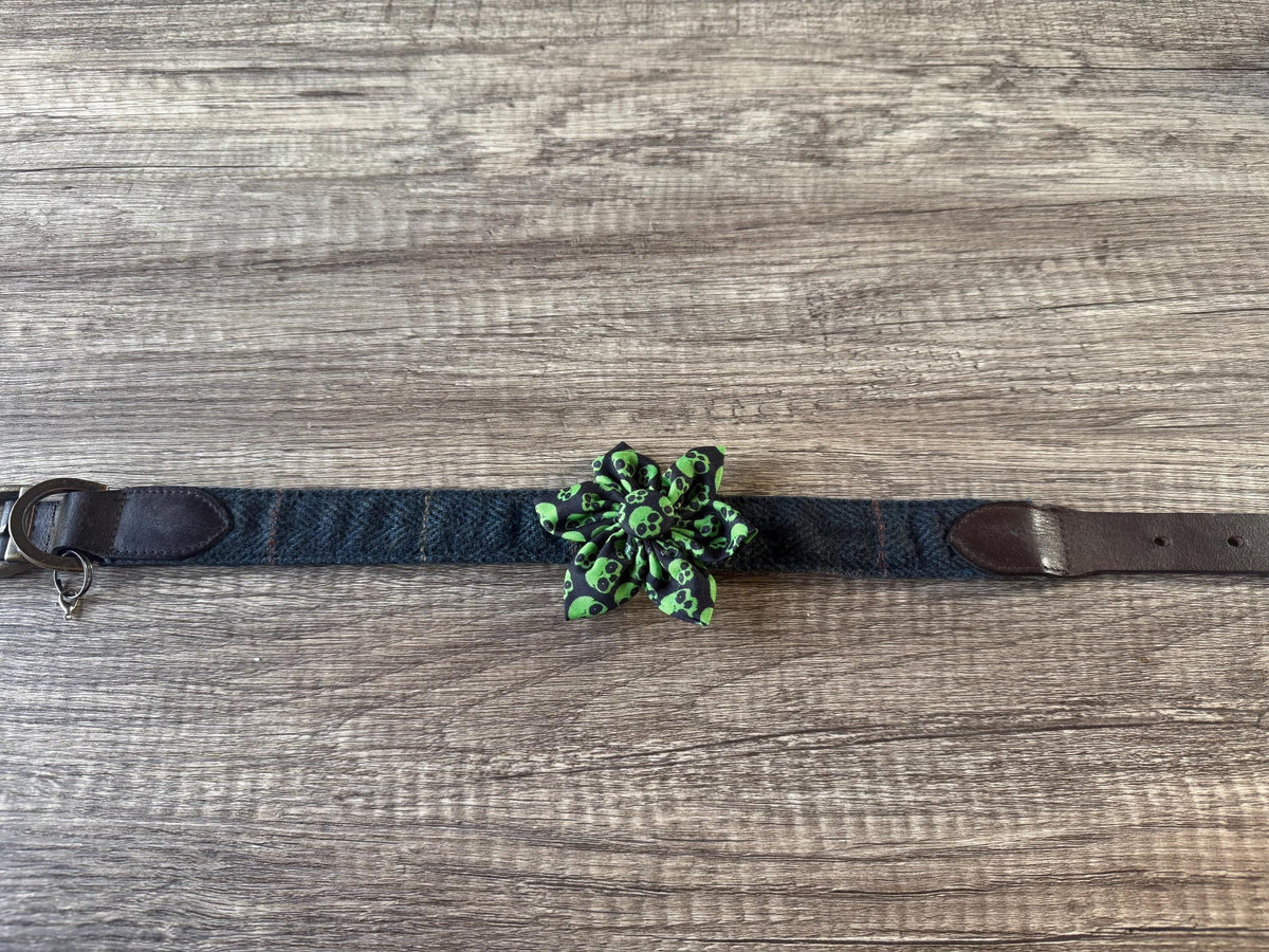Spooky Halloween Dog Collar Flower | Limited Edition Fabric Pet Accessory | Handmade Collar Decoration for Dogs