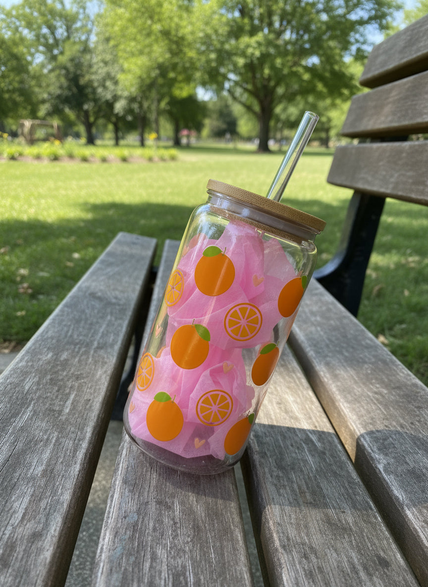 Oranges 16oz Tumbler with Bamboo Lid & Straw