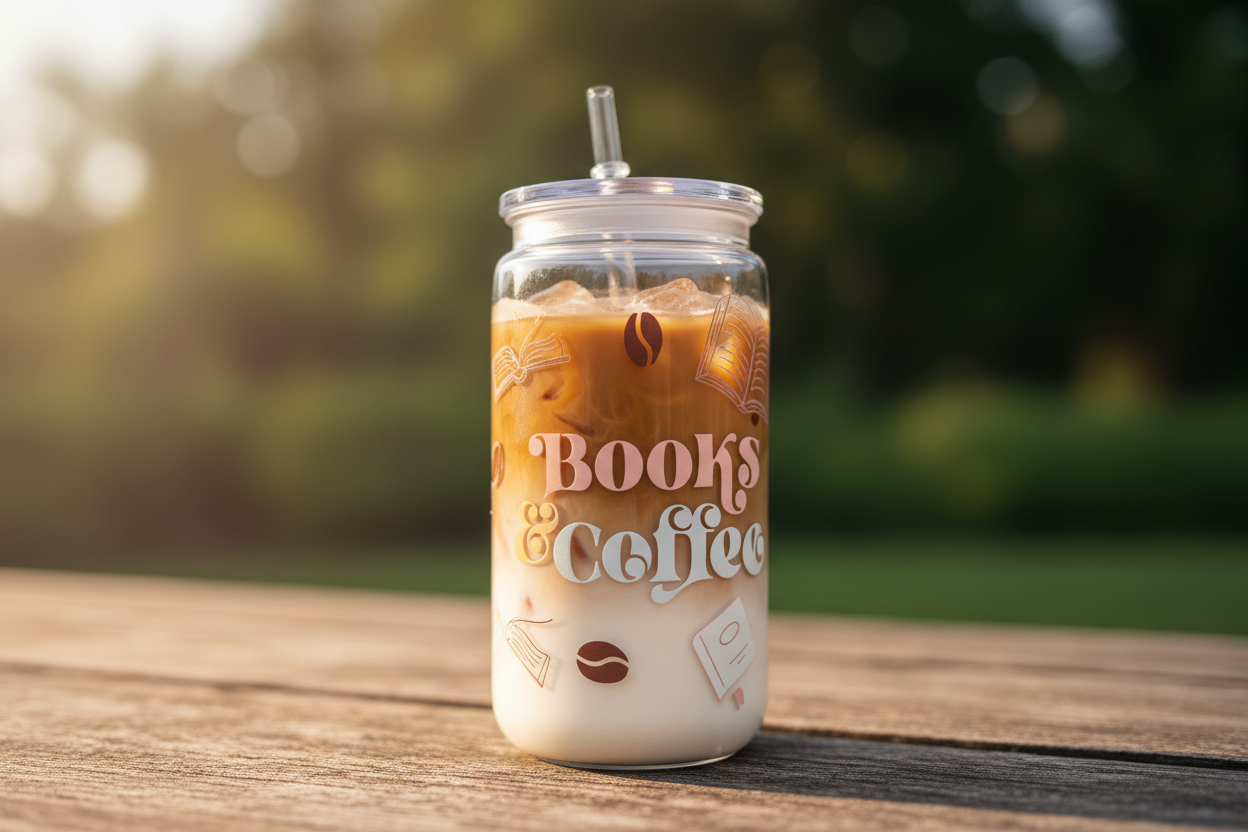 Books and Coffee Cold Cup