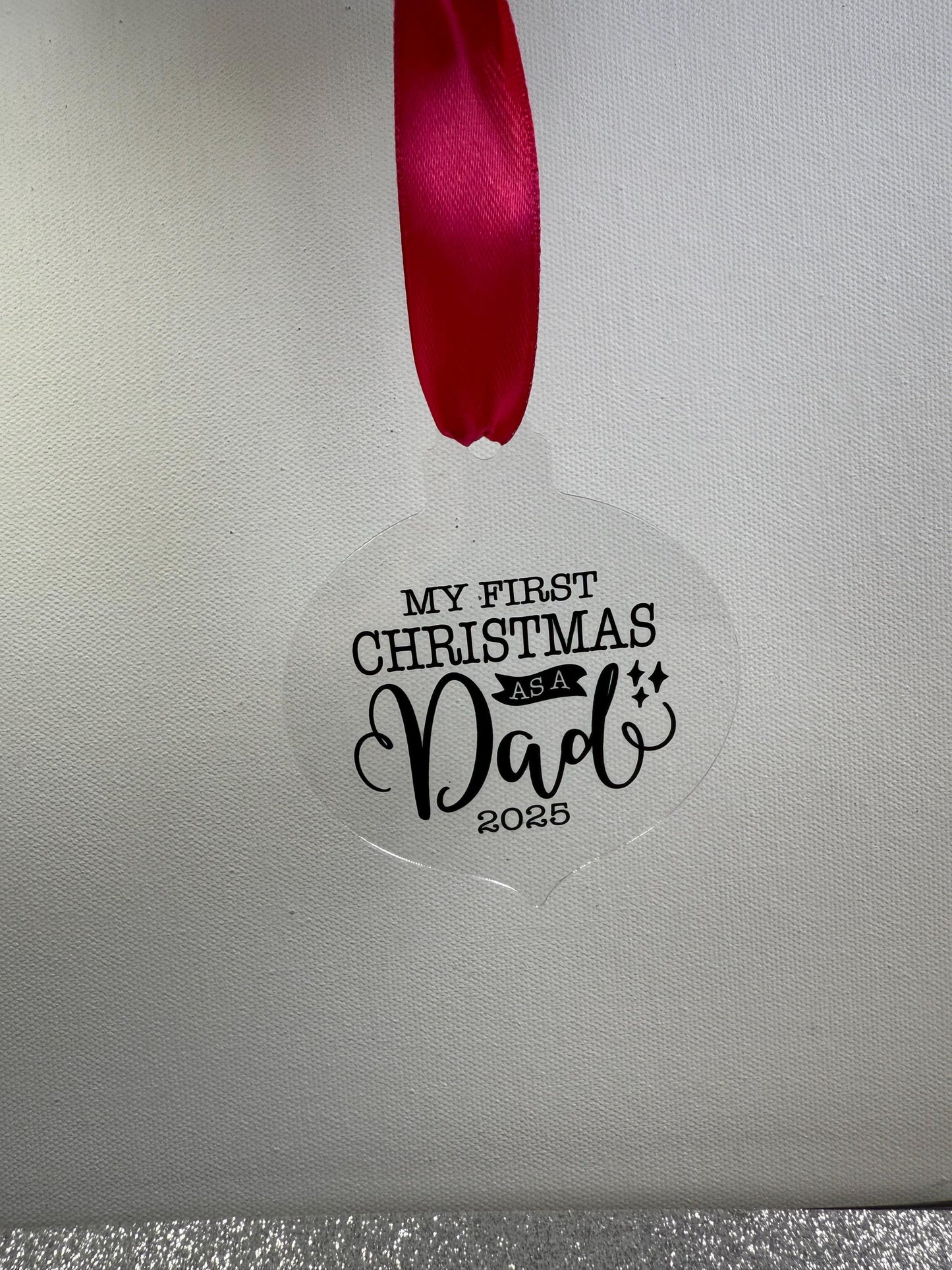 First Christmas as a Dad Tree Decoration – First Christmas Daddy – Parent Gift – Personalised 2025 Keepsake