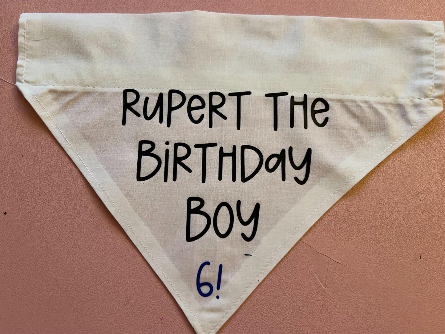 Personalised Birthday Bandana for Pets – Custom Dog or Cat Birthday Bandana | Pet Party Accessory | Add Name & Age